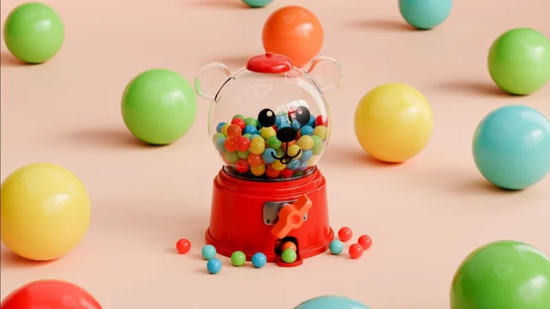 Bubble Gum Dozownik do gumy kulki + 100 szt. gum 300g.